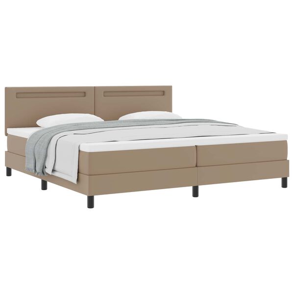 vidaXL Boxspringbed met matras Cappuccino 200 x 200 cm Kunstleer