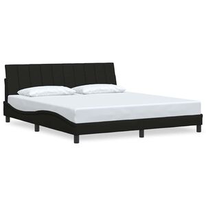 vidaXL Bedframe zonder matras "Hanko" stof zwart 180x200 cm