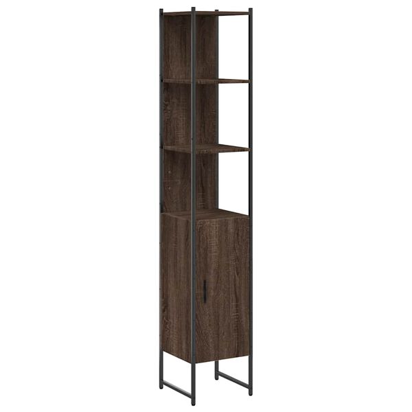 vidaXL Badkamerkast 33x33x185,5 cm bewerkt hout bruin eikenkleurig