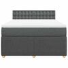 vidaXL Boxspring met matras stof donkergrijs 160x200 cm