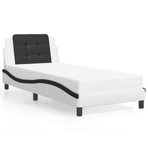 vidaXL Bedframe zonder matras "Zadar" kunstleer wit en zwart 80x200 cm