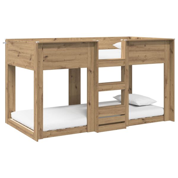vidaXL Bunk Bed voor Kinderen Artisan Eiken 90 x 200 cm Bewerkt hout