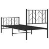 vidaXL Bedframe met hoofd- en voeteneinde metaal zwart 75x190 cm
