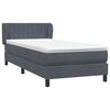 vidaXL Boxspring met matras fluweel donkergrijs 80x220 cm