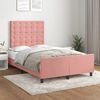 vidaXL Bedframe zonder matras 120x190 cm fluweel roze
