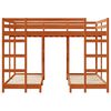 vidaXL Drie-hoog Bunk Bed Frame Wasbruin 140 x 200 cm