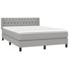 vidaXL Boxspring met matras stof lichtgrijs 140x190 cm
