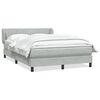 vidaXL Boxspring met matras fluweel lichtgrijs 160x220 cm