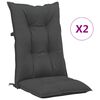vidaXL Tuinstoelkussens 2 st hoge rug 120x50x7 cm stof antracietkleur