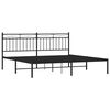 vidaXL Bedframe met hoofdbord metaal zwart 180x200 cm