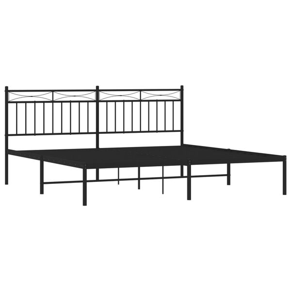 vidaXL Bedframe met hoofdbord metaal zwart 180x200 cm