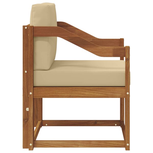 vidaXL Tuinbank Massief Acaciahout en Polyester Naturel