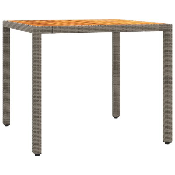 vidaXL 3-delige Bistroset met kussens poly rattan grijs