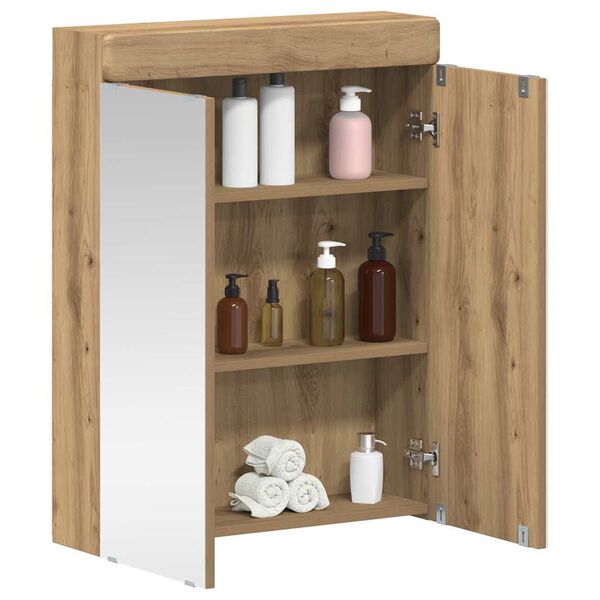 vidaXL Badkamer spiegelkast TULUM Artisan Eiken 60 x 16,5 x 78 cm