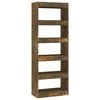 vidaXL Boekenkast/kamerscherm 60x30x166 cm spaanplaat gerookt eiken
