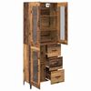 vidaXL Highboard met lade Oud Hout 69,5 x 34 x 180 cm Bewerkt hout