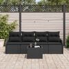 vidaXL Tuin Sofa Set met opslag met kussen 5 pcs Zwart poly rattan
