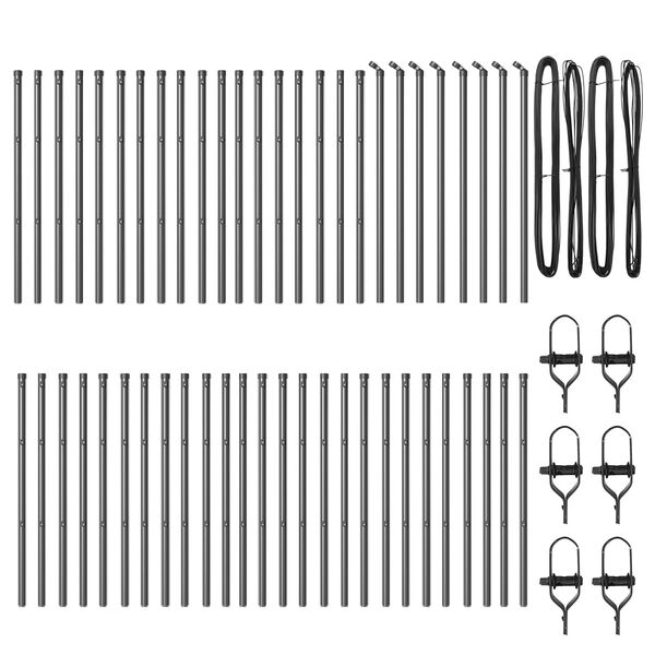vidaXL Afrasteringspaal 52 pcs Grijs 3,2 x 3,2 x 80 cm