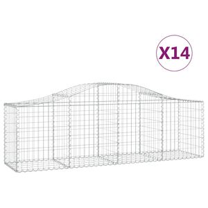 vidaXL Schanskorven 14 st gewelfd 200x50x60/80 cm gegalvaniseerd ijzer