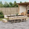 vidaXL 15-delige Tuinset met kussens poly rattan beige