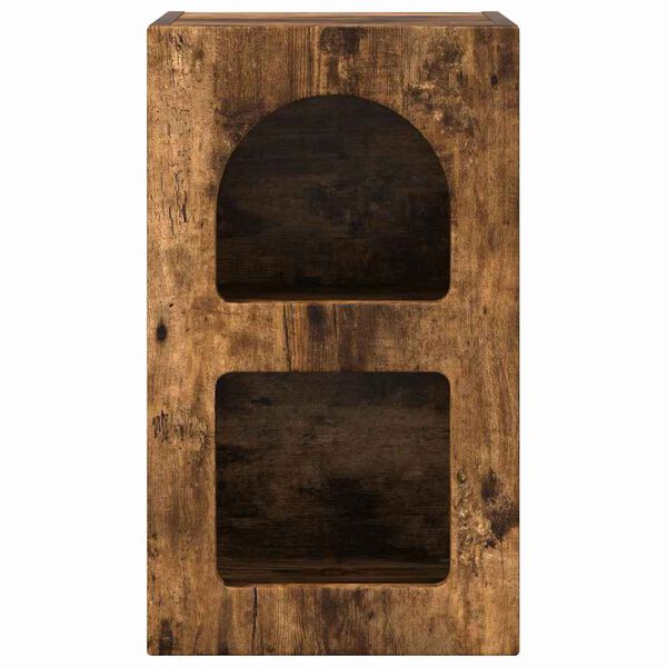 vidaXL Nachtkastje Gerookt eiken 29,5 x 33,5 x 50 cm Bewerkt hout