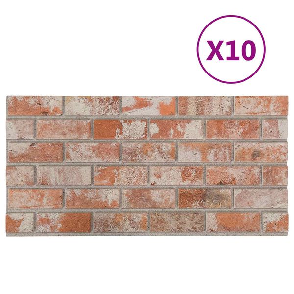 vidaXL Wandpanelen 10 pcs Oranje 100 x 50 cm EPS-schuim