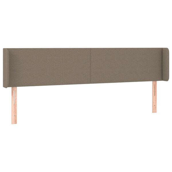 vidaXL Hoofdbord met randen 183x16x78/88 cm stof taupe