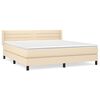 vidaXL Boxspring met matras stof cr&egrave;mekleurig 180x200 cm