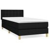 vidaXL Boxspring met matras stof zwart 100x200 cm