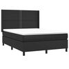 vidaXL Boxspring met matras en LED kunstleer zwart 140x190 cm
