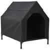 vidaXL Huis voor Huisdieren Zwart 110 x 75 x 90 cm Staal