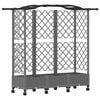 vidaXL Verhoogd Bed met Trellis en Dak Lichtgrijs 163 x 40 x 129 cm PP