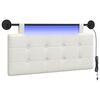 vidaXL Hangend hoofdbord Met LED-verlichting Wit Kunstleer