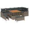 vidaXL Tuin Sofa Set met kussen met opslag met kussen 9 pcs Grijs