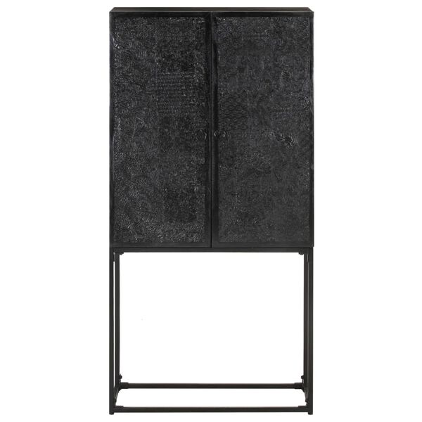 vidaXL Dressoir 60x30x120 cm massief acacia- en mangohout zwart