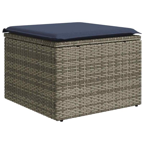 vidaXL 2-delige Loungeset met kussens poly rattan acacia grijs