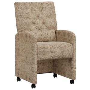 vidaXL Eetkamerstoelen met Wieltjes 2 pcs Lichtgrijs 58 x 67 x 97 cm