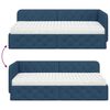 vidaXL Hoekbedframe met matras met hoofdeinde Blauw 90 x 200 cm Stof