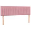vidaXL Boxspring met matras en LED fluweel roze 140x220 cm