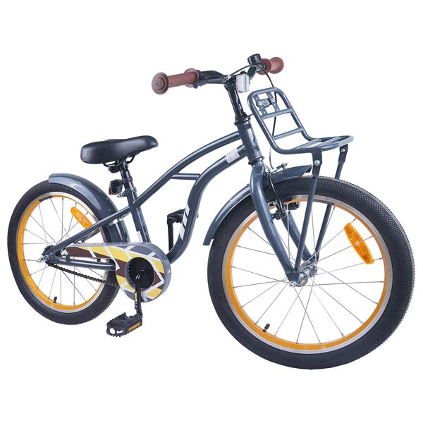 vidaXL Kinderfiets 18 Inch voor 5-7 jaar Donkergrijs