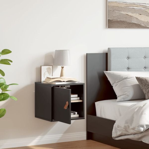 vidaXL Wandkast 31,5x30x30 cm massief grenenhout zwart