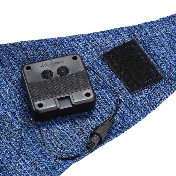 HI Zonnezeil met 100 LED's 3,6x3,6x3,6 m lichtblauw