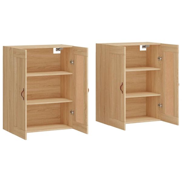 vidaXL Hangkasten 2 st bewerkt hout sonoma eikenkleurig