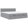 vidaXL Ottoman bed met matrassen en LED's 200x200cm stof lichtgrijs