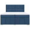 vidaXL Boxspring met matras stof blauw 200x200 cm