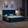 vidaXL Bed poef met matrassen en leds 200x200 cm fluweel donkerblauw