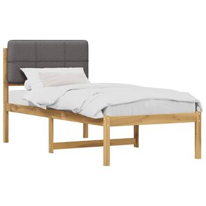 vidaXL Bedframe met gestoffeerd hoofdbord Whitewash en lichtgrijs