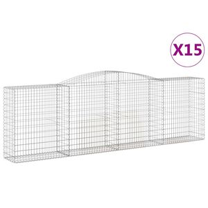 vidaXL Schanskorven 15 st gewelfd 400x50x120/140 cm ijzer