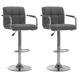 vidaXL Barstoelen 2 st stof lichtgrijs