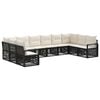 vidaXL Tuinbankenset 10 st 10-zits Zwart poly rattan